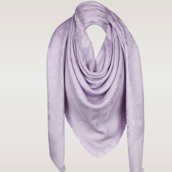 Louis Vuitton Accessories - Louis Vuitton Silk Shine Shawl Logo Monogram scarf